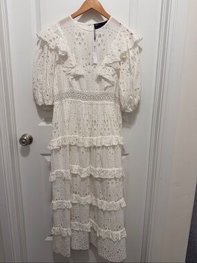 ASOS DESING eyelet tiered maxi dress
